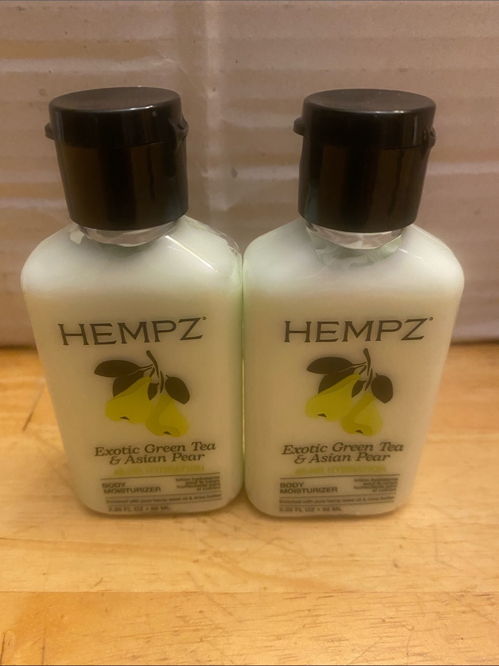 Set of 2 Hempz Exotic Green Tea & Asian Pear Body Moisturizer travel size 2.25ea